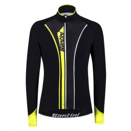 2016 Santini VEGA nero -giallo Maglie Ciclismo Manica Lunga 32342-YB