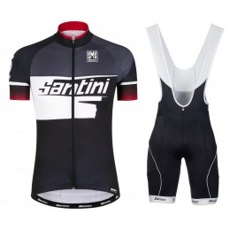 2016 Santini Atom 2.0 nero bianco Rosso Nuovo abbigliamento Ciclismo Completo Maglia Ciclismo Corta e Salopette 33464-EV