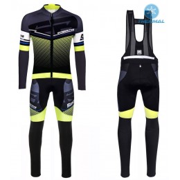 2016 Santini Interactive 3.0 nero -verde Thermo Squadre Pro Abbigliamento Ciclismo Maglia Ciclismo Manica Lunga e Salopette Lunga 39524-GR