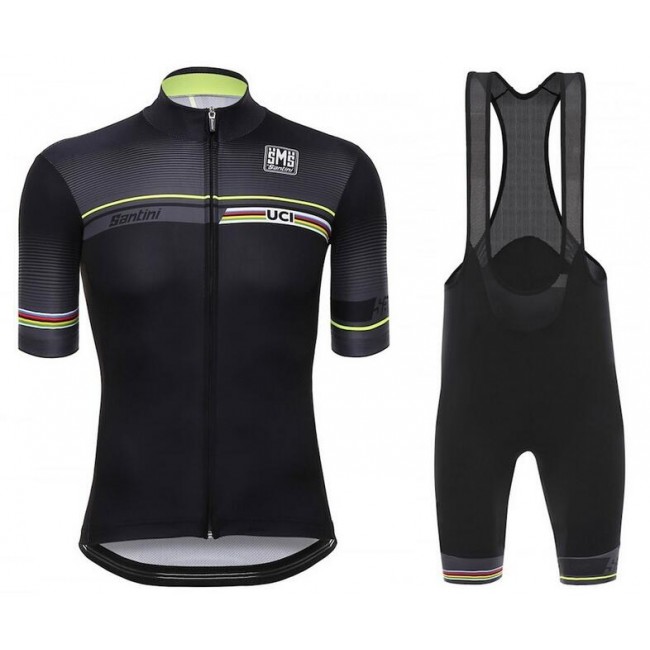 2016 Santini UCI nero Nuovo abbigliamento Ciclismo Completo Maglia Ciclismo Corta e Salopette 43401-LU 2016 Santini UCI nero Nuovo abbigliamento Ciclismo Completo Maglia Ciclismo Corta e Salopette 43401-LU