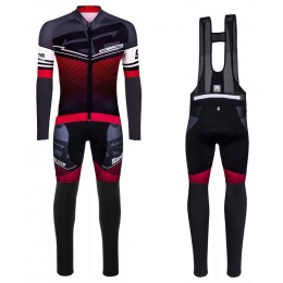 2016 Santini Interactive 3.0 nero -Rosso Squadre Pro Abbigliamento Ciclismo Maglia Ciclismo Manica Lunga e Salopette Lunga 55370-ZX