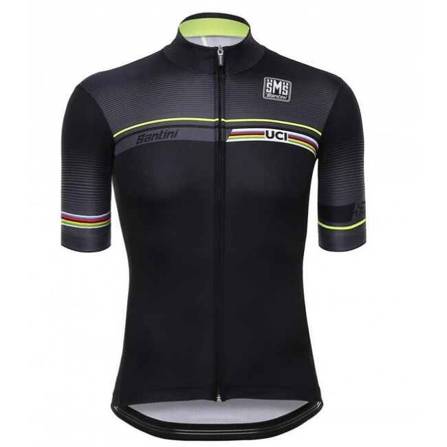 2016 Santini UCI nero Maglia Ciclismo Manica Corta 56423-QK 2016 Santini UCI nero Maglia Ciclismo Manica Corta 56423-QK