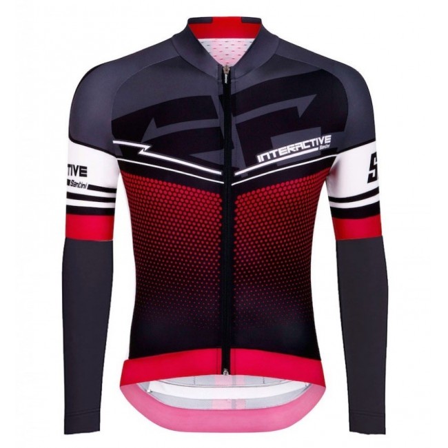 2016 Santini Interactive 3.0 nero -Rosso Maglie Ciclismo Manica Lunga 56736-ZL 2016 Santini Interactive 3.0 nero -Rosso Maglie Ciclismo Manica Lunga 56736-ZL