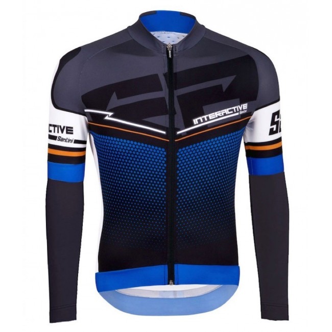 2016 Santini Interactive 3.0 nero -blu Maglie Ciclismo Manica Lunga 71986-OK 2016 Santini Interactive 3.0 nero -blu Maglie Ciclismo Manica Lunga 71986-OK
