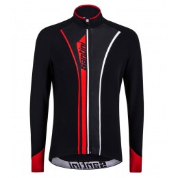 2016 Santini VEGA nero -Rosso Maglie Ciclismo Manica Lunga 83977-IT