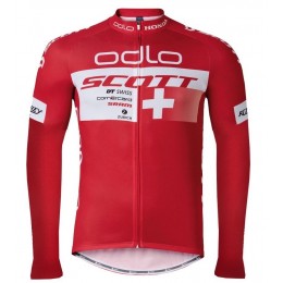 2016 Scott ODLO Team Rosso Maglie Ciclismo Manica Lunga 85530-FP