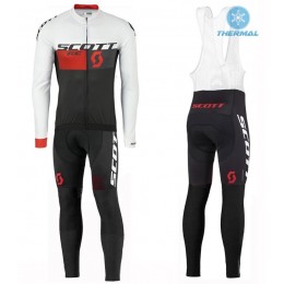2016 Scott RC bianco -nero -Rosso Thermo Squadre Pro Abbigliamento Ciclismo Maglia Ciclismo Manica Lunga e Salopette Lunga 11103-AV