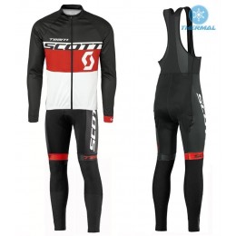 2016 Scott Team nero -Rosso -bianco Thermo Squadre Pro Abbigliamento Ciclismo Maglia Ciclismo Manica Lunga e Salopette Lunga 39438-HK