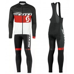2016 Scott Team nero -Rosso -bianco Squadre Pro Abbigliamento Ciclismo Maglia Ciclismo Manica Lunga e Salopette Lunga 43917-KE