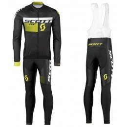 2016 Scott RC nero -giallo Squadre Pro Abbigliamento Ciclismo Maglia Ciclismo Manica Lunga e Salopette Lunga 61892-CD