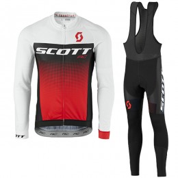 2017 Scott Rc bianco nero Rosso Squadre Pro Abbigliamento Ciclismo Maglia Ciclismo Manica Lunga e Salopette Lunga 66265-KI
