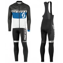 2016 Scott Team nero -blu -bianco Squadre Pro Abbigliamento Ciclismo Maglia Ciclismo Manica Lunga e Salopette Lunga 94585-JE
