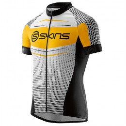 2016 Skins Promo Maglia Ciclismo Manica Corta nero bianco giallo 10708-GF