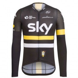 2016 Team Sky IV nero -giallo Maglie Ciclismo Manica Lunga 79405-SZ