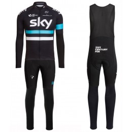 2016 Team Sky Pro nero Squadre Pro Abbigliamento Ciclismo Maglia Ciclismo Manica Lunga e Salopette Lunga 87230-NZ