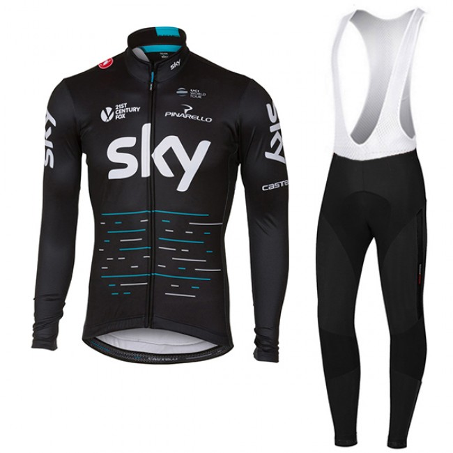 Sky Pro nero 2017 Abbigliamento Ciclismo Maglia manica lunga e Calzamaglia con bretelle 36541-QQ Sky Pro nero 2017 Abbigliamento Ciclismo Maglia manica lunga e Calzamaglia con bretelle 36541-QQ