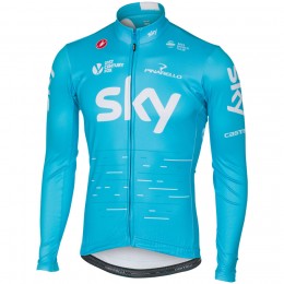 Sky Pro 2017 Maglie Ciclismo Manica Lunga blu 62634-YY