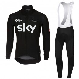 Sky Pro nero 2017 Gabba Abbigliamento Ciclismo Maglia manica lunga e Calzamaglia con bretelle 98029-NS