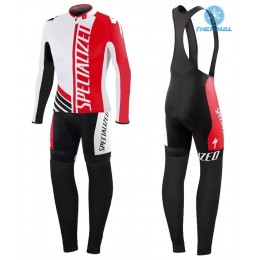 2016 Specialized Pro Team SZK bianco -Rosso Thermo Squadre Pro Abbigliamento Ciclismo Maglia Ciclismo Manica Lunga e Salopette Lunga 96492-TE