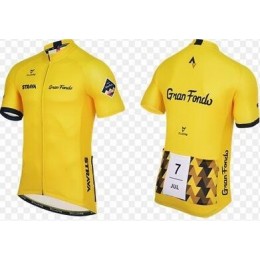 2016 Strava Maglia Ciclismo Manica Corta giallo 23498-IQ