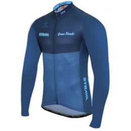 2016 Strava Maglie Ciclismo Manica Lunga blu 74370-LP