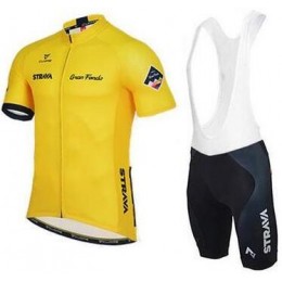 2016 Strava giallo Nuovo abbigliamento Ciclismo Completo Maglia Ciclismo Corta e Salopette 88809-LM