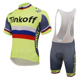 2016 Tinkoff Saxo Bank Russo Fluo Light Nuovo abbigliamento Ciclismo Completo Maglia Ciclismo Corta e Salopette 02 16319-HA