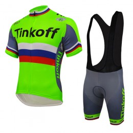 2016 Tinkoff Saxo Bank russo Fluo Green Nuovo abbigliamento Ciclismo Completo Maglia Ciclismo Corta e Salopette 46650-ZW