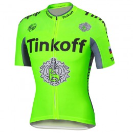 2016 Tinkoff Saxo Bank Fluo Green Maglia Ciclismo Manica Corta 49094-BT