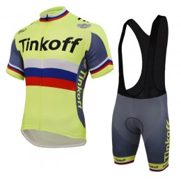 2016 Tinkoff Saxo Bank Russo Fluo Light Nuovo abbigliamento Ciclismo Completo Maglia Ciclismo Corta e Salopette 56054-CS