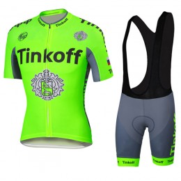 2016 Tinkoff Saxo Bank Fluo Green Nuovo abbigliamento Ciclismo Completo Maglia Ciclismo Corta e Salopette 02 66595-XW
