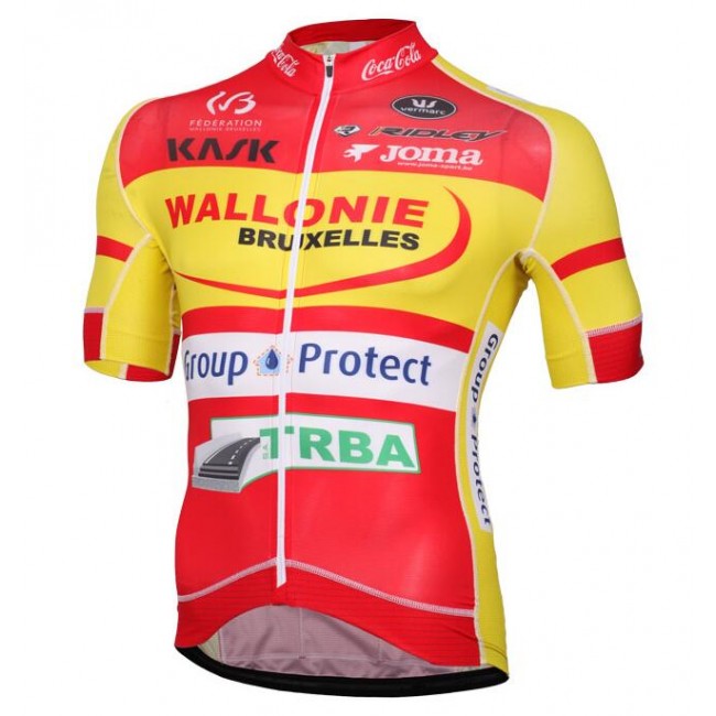 2016 WALLONIE BRUXELLES-GROUP PROTECT Maglia Ciclismo Manica Corta 46461-HT 2016 WALLONIE BRUXELLES-GROUP PROTECT Maglia Ciclismo Manica Corta 46461-HT