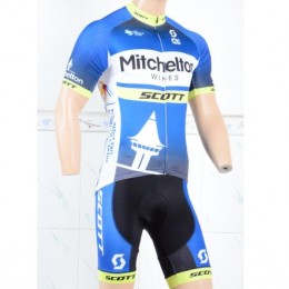 Mitchelton Scott 2018 blauw abbigliamento Ciclismo Completo Maglia Ciclismo Corta e Pantaloni Ciclismo 35201OW