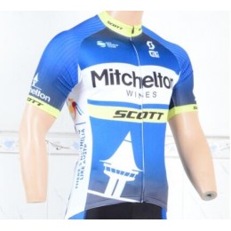 Mitchelton Scott 2018 blauw Maglia Ciclismo Manica Corta 36853ZB