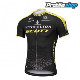 2018 Mitchelton Scott Maglia Ciclismo Manica Corta nero 53384YE