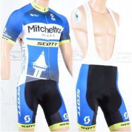 Mitchelton Scott 2018 blauw abbigliamento Ciclismo Completo Maglia Ciclismo Corta e Salopette 62719XJ