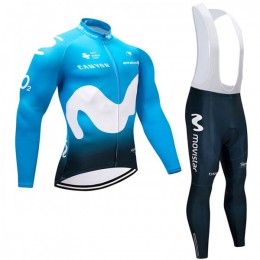 2018 Movistar Squadre Abbigliamento Ciclismo Maglia Ciclismo Manica Lunga e Salopette Lunga 12835DP