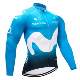 2018 Movistar Squadre Maglia Ciclismo Manica Lunga 66396SK