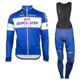 2018 Quick Step Floors blu Abbigliamento Ciclismo Maglia Ciclismo Manica Lunga e Salopette Lunga 62258KQ