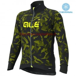 Completo Ciclismo 2019 ALE Camouflage nero-giallo thermique Maglia Ciclismo Manica Lunga
