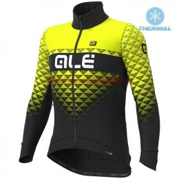 Completo Ciclismo 2019 ALE Summit nero-giallo thermique Maglia Ciclismo Manica Lunga