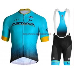 Completo Ciclismo 2019 Astana Squadre abbigliamento Bici Completo Maglia Ciclismo Corta e Salopette