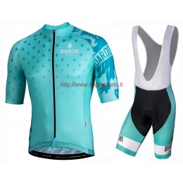 Completo Ciclismo 2019 Bianchi MTX verde abbigliamento Bici Completo Maglia Ciclismo Corta e Salopette