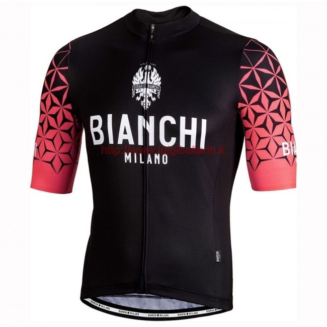 Completo Ciclismo 2019 Bianchi Milano Conca nero-rosso Maglia Ciclismo Manica Corta Completo Ciclismo 2019 Bianchi Milano Conca nero-rosso Maglia Ciclismo Manica Corta