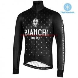 Completo Ciclismo 2019 Bianchi Milano FT nero thermique Maglia Ciclismo Manica Lunga