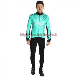Completo Ciclismo 2019 Bianchi Milano FT verde Maglia Ciclismo Manica Lunga e Salopette