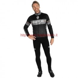 Completo Ciclismo 2019 Bianchi Milano XD nero Maglia Ciclismo Manica Lunga e Salopette