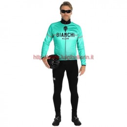 Completo Ciclismo 2019 Bianchi Milano XD verde Maglia Ciclismo Manica Lunga e Salopette