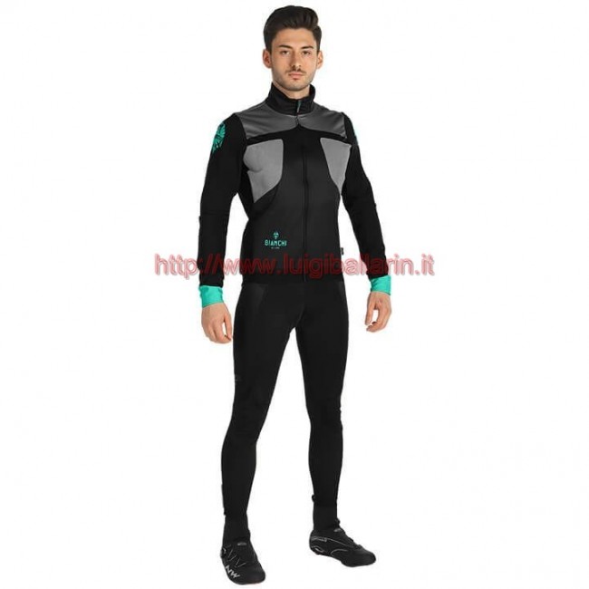 Completo Ciclismo 2019 Bianchi nero-Gris Maglia Ciclismo Manica Lunga e Salopette Completo Ciclismo 2019 Bianchi nero-Gris Maglia Ciclismo Manica Lunga e Salopette