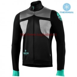 Completo Ciclismo 2019 Bianchi nero-Gris thermique Maglia Ciclismo Manica Lunga